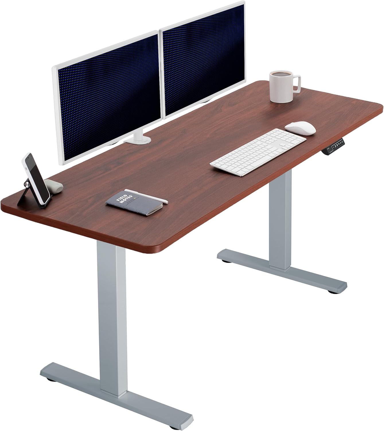 VIVO Electric 60 x 30 in Standing Desk, Memory Height Adjustment, 1B Series, Holds 220 lbs, Black Top Black Frame, DESK-KIT-1B6B-30