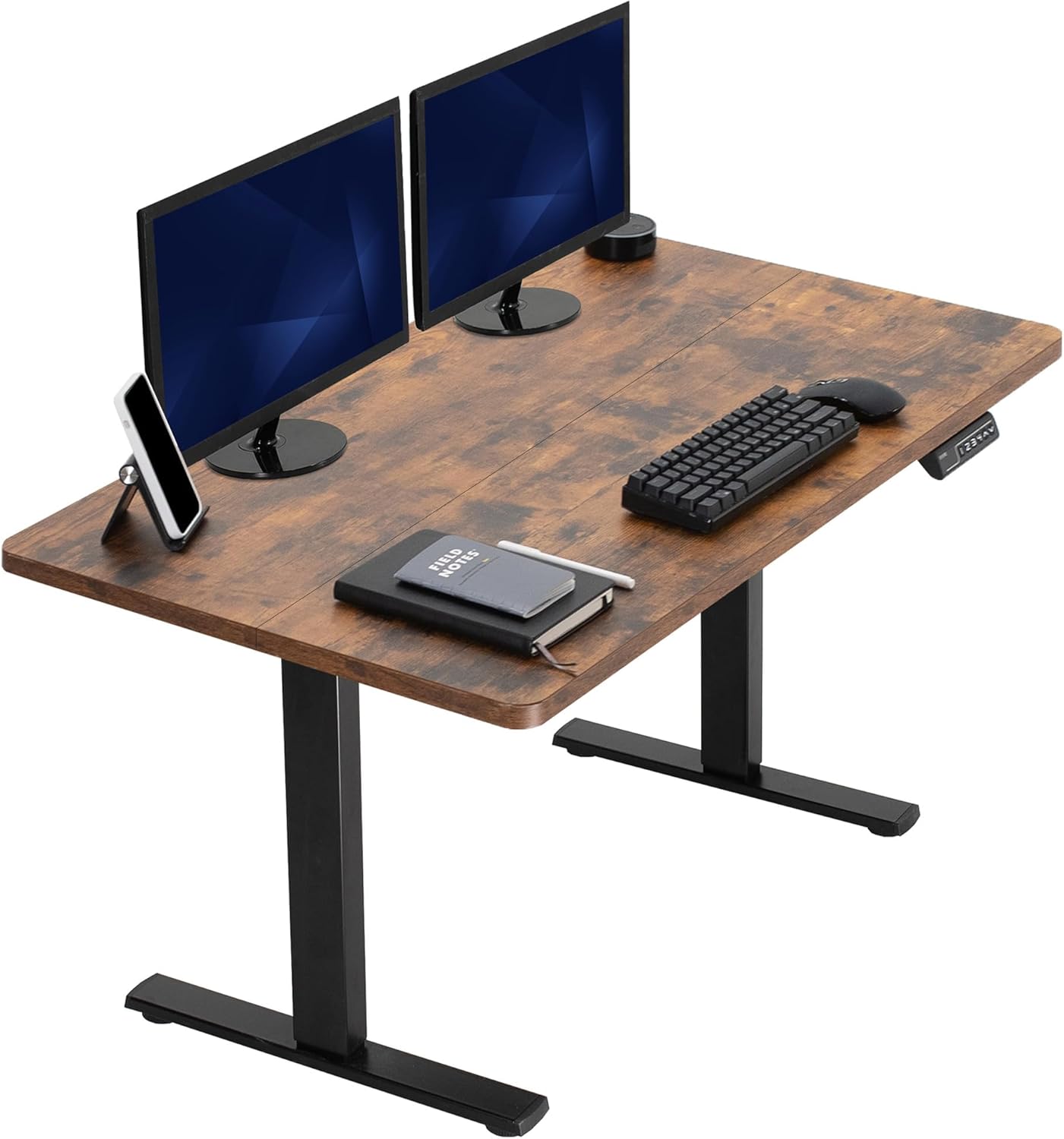 VIVO Electric 60 x 30 in Standing Desk, Memory Height Adjustment, 1B Series, Holds 220 lbs, Black Top Black Frame, DESK-KIT-1B6B-30