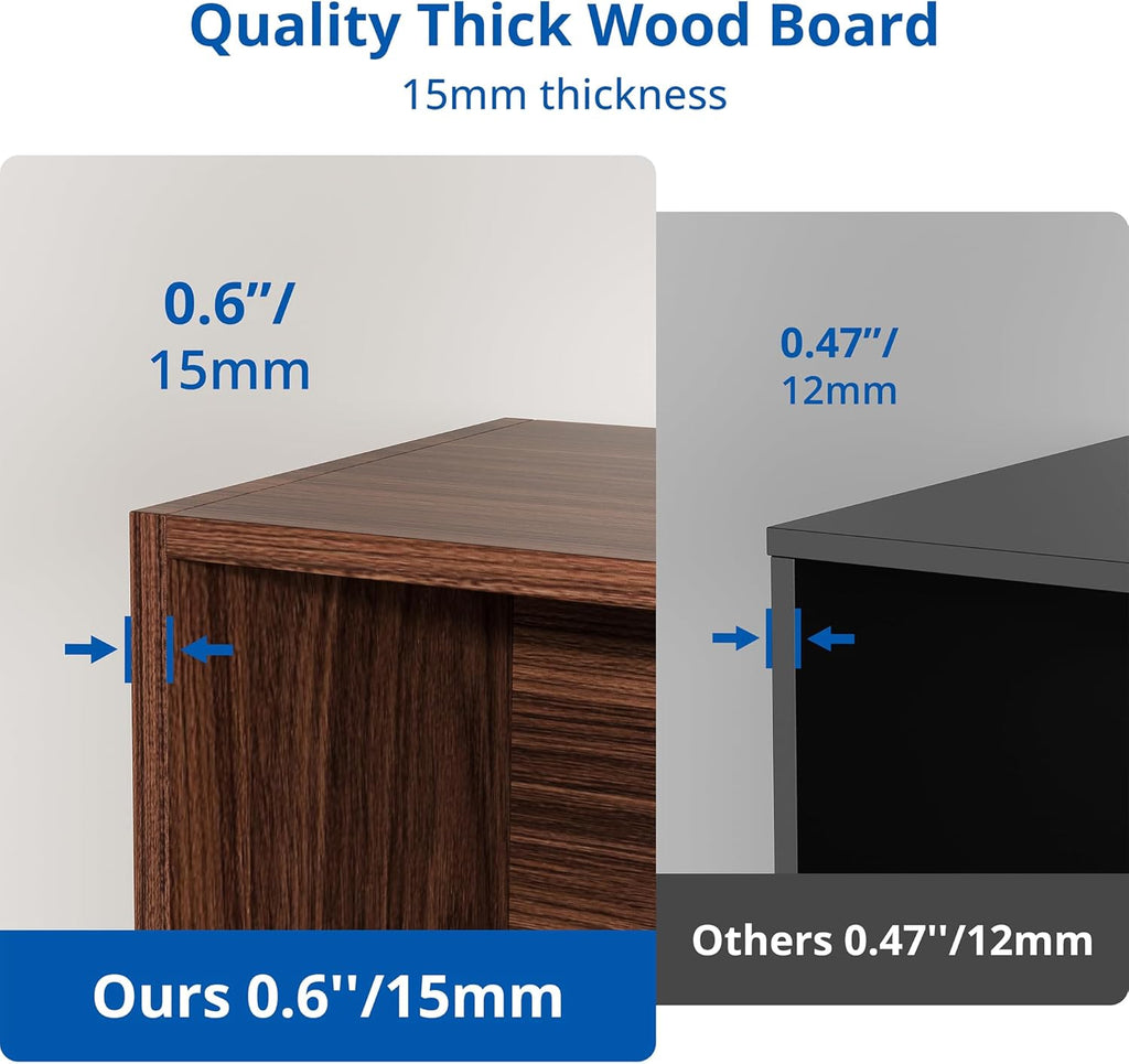 Cozy Castle Brown Bookshelf, 3-Tier Open Shelf Bookcase, 10 Cube Storage Organizer with Anti-Tilt Device, Freestanding Book Storage Shelves for Bedroom, Living Room