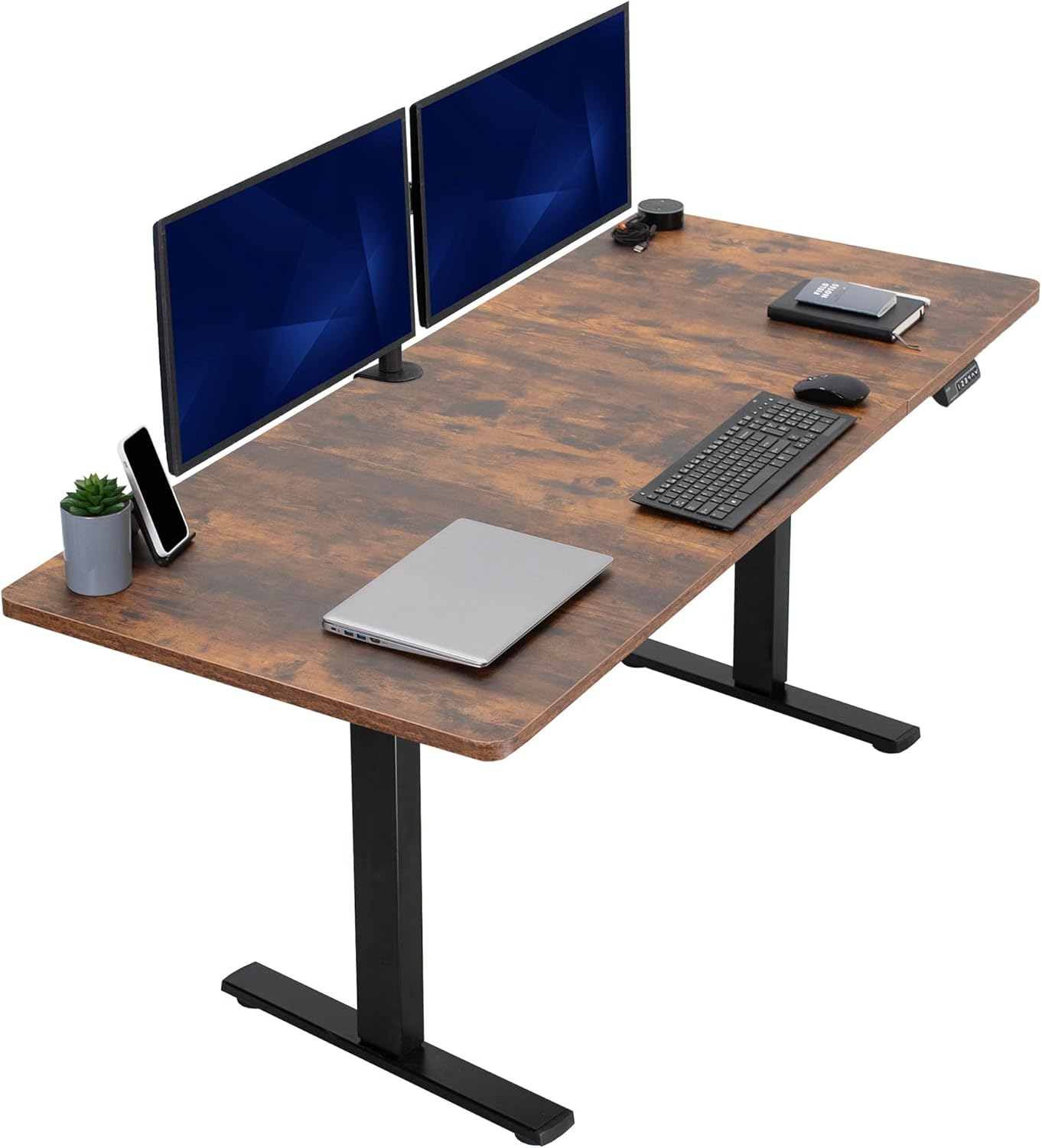 VIVO Electric 60 x 30 in Standing Desk, Memory Height Adjustment, 1B Series, Holds 220 lbs, Black Top Black Frame, DESK-KIT-1B6B-30