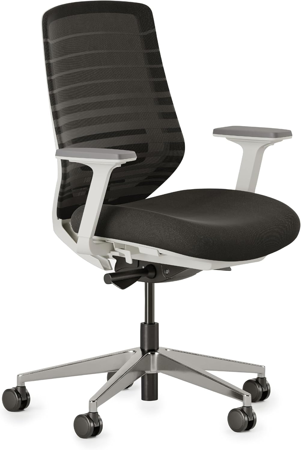 Branch Ergonomic Chair - A Versatile Desk Chair with Adjustable Lumbar Support, Breathable Mesh Backrest, and Smooth Wheels - Experience Optimal Comfort and Support - Graphite - White