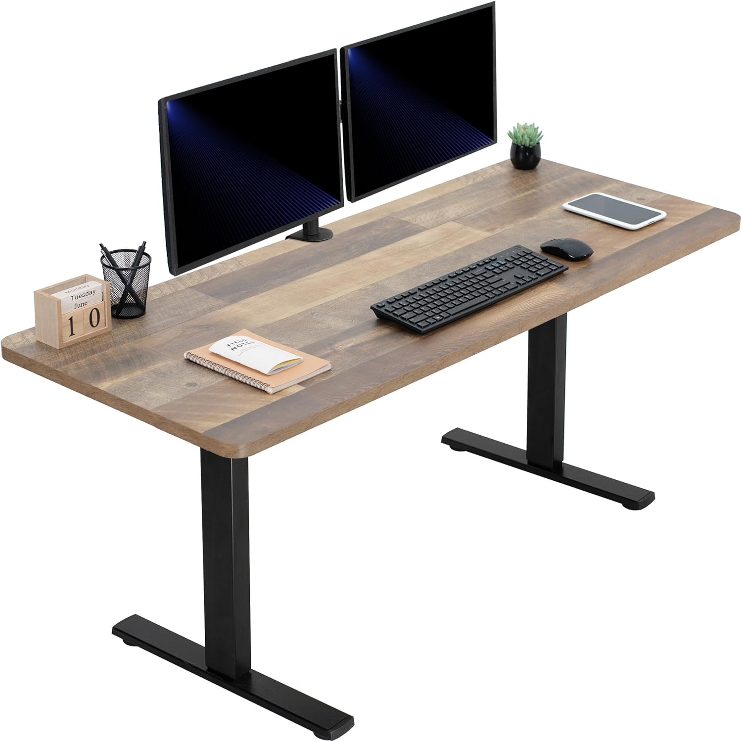 VIVO Electric 60 x 30 in Standing Desk, Memory Height Adjustment, 1B Series, Holds 220 lbs, Black Top Black Frame, DESK-KIT-1B6B-30