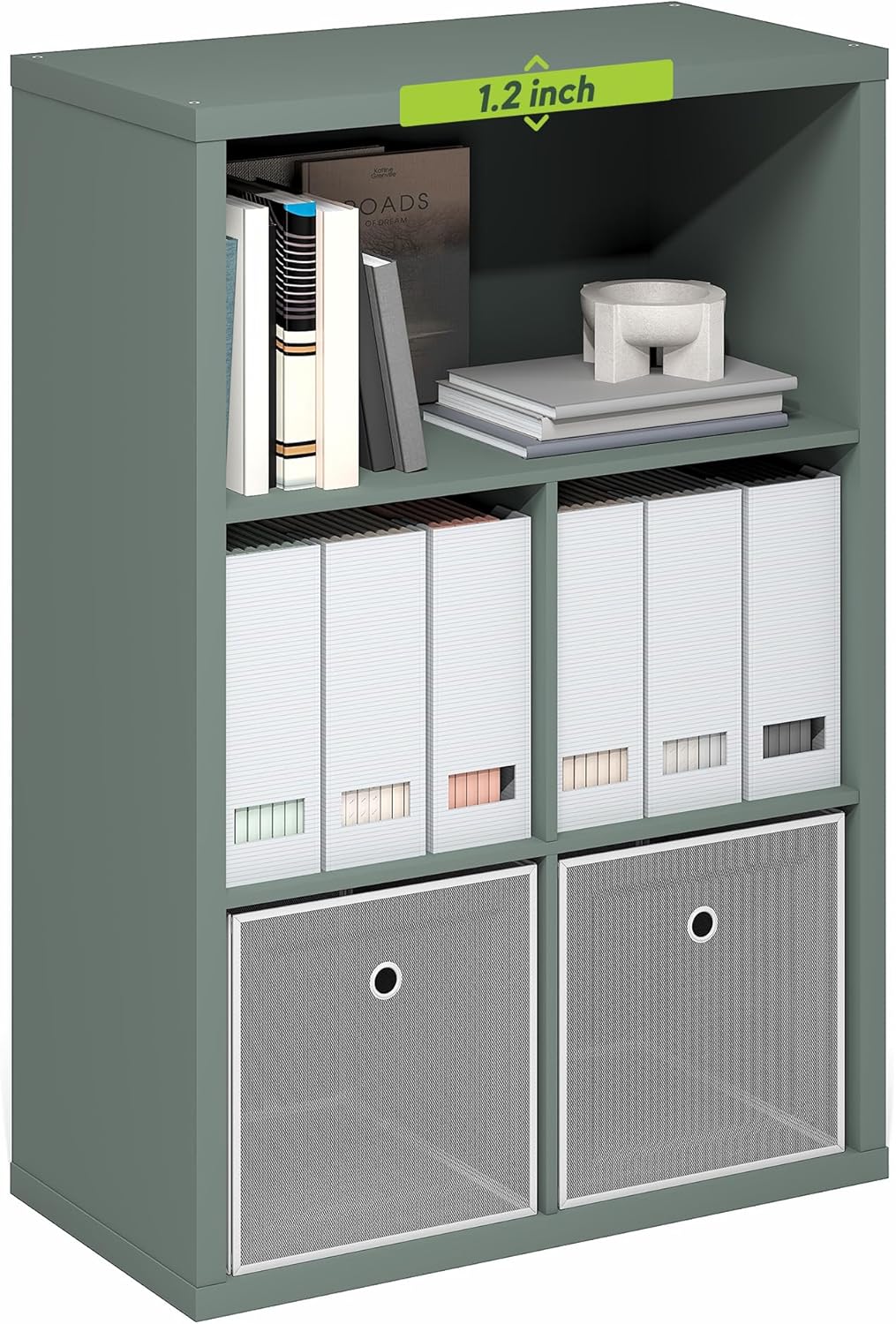 Furinno PASIR Book Shelf, 3-Tier Bookshelf, Bookcase, 9.7" x 23.7" x 31.5", for Living Room, Bedroom, Home Office, Blackwood