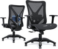 Ergonomic Office Chair, Mesh Computer Desk Chairs with Adjustable Lumbar Support, 3D Armrests, Tilt Function, Comfy Wide Seat, Swivel Executive Work Task Chair for Company and Home