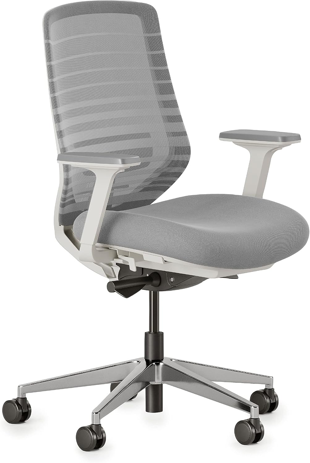 Branch Ergonomic Chair - A Versatile Desk Chair with Adjustable Lumbar Support, Breathable Mesh Backrest, and Smooth Wheels - Experience Optimal Comfort and Support - Graphite - White