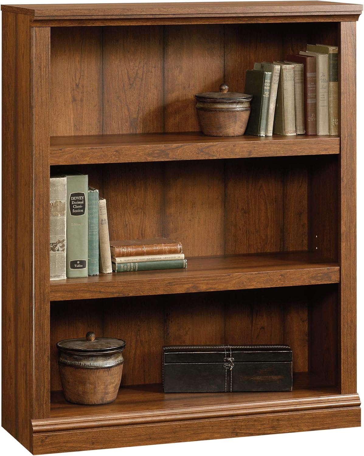 Sauder Miscellaneous Storage 3-Shelf Bookcase/ Book shelf, Oiled Oak finish